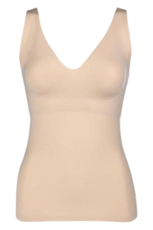 Rhonda Shear Tops - Rhonda Shear Women's Gel Tank w/ Additional Back Support Light Beige - Regular